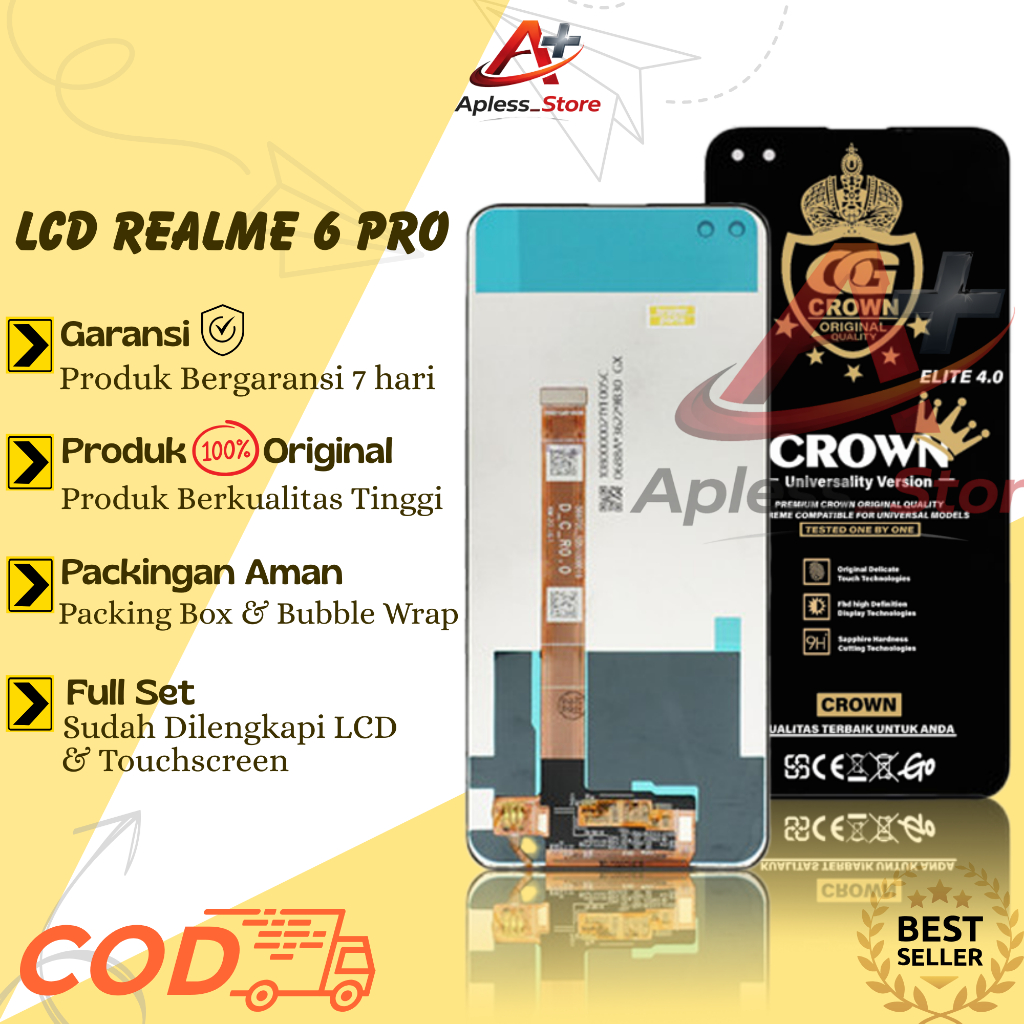 LCD TOUCHSCREEN REALME 6 PRO / OPPO A92S ORIGINAL FULLSET COMPLETE BIG GLASS ORI