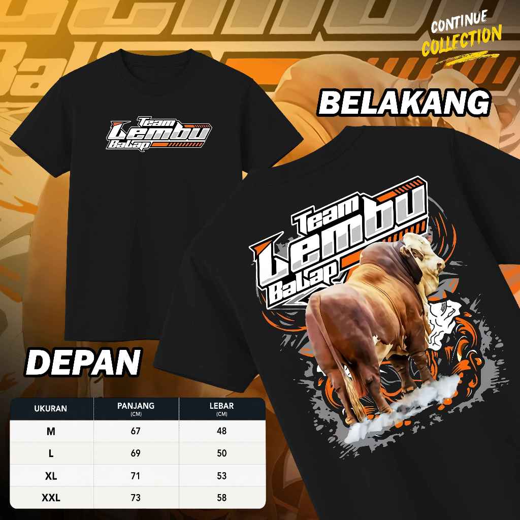 Kaos Team Lembu Balap / Sapi Balap / Kaos Distro Bahan Premium