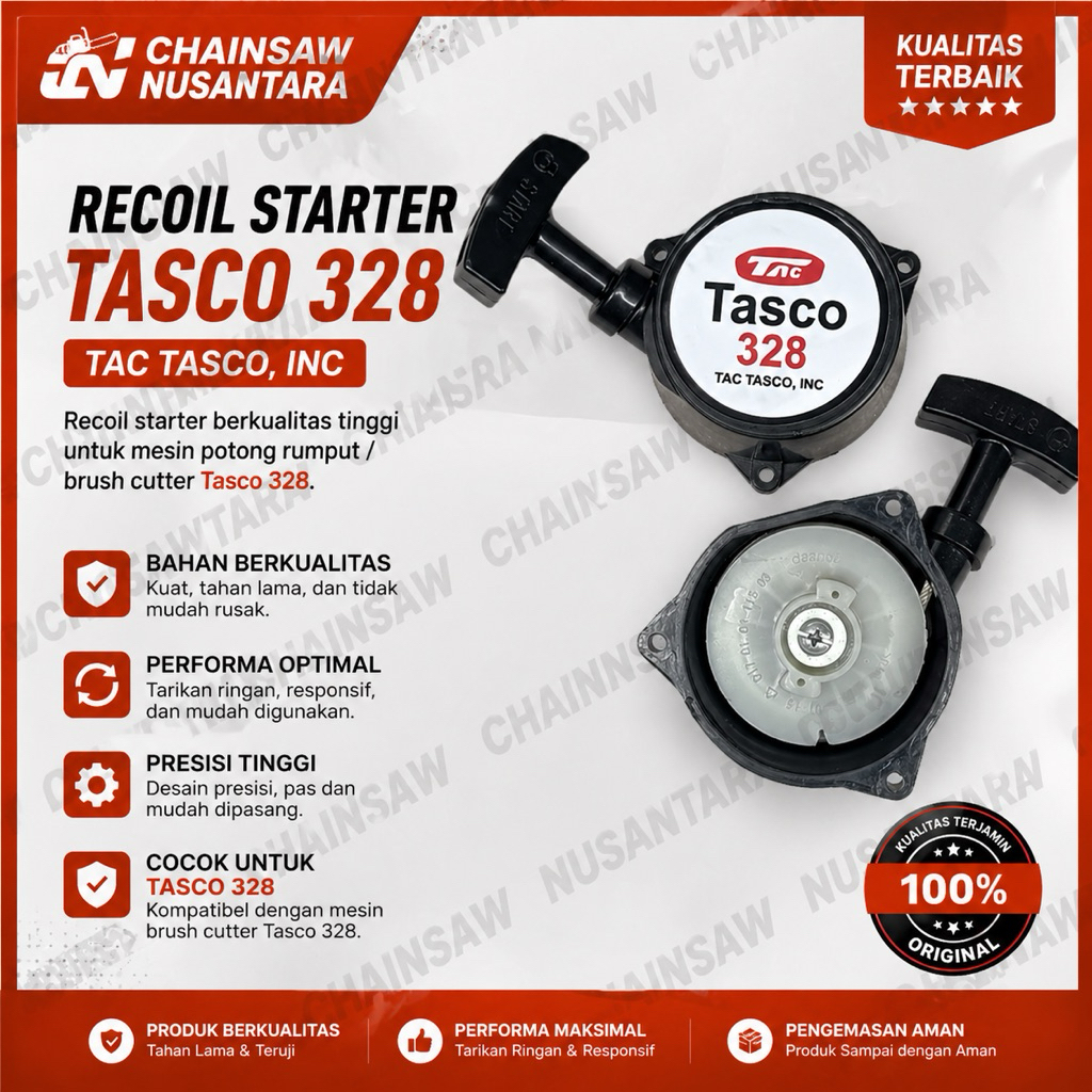 Recoil Starter / Tarikan Engkol TASCO ORIGINAL BG328 / Tarikan Engkol Mesin Rumput TASCO