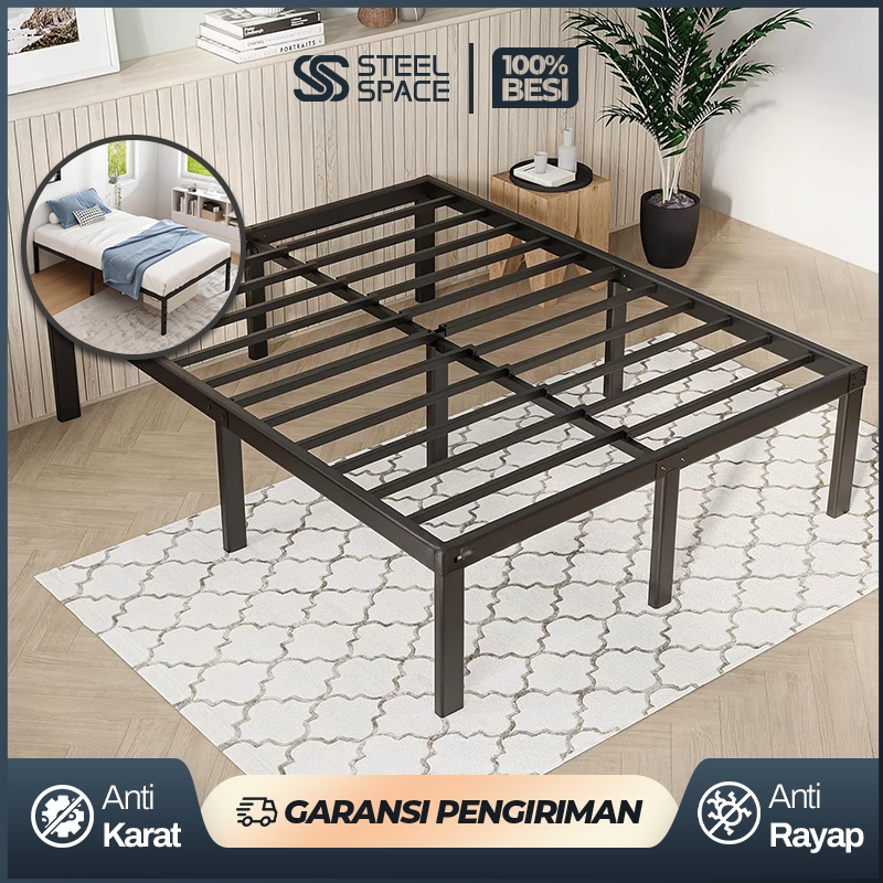 STEEL SPACE Dipan Besi Tempat Tidur Basicbed Classicbed Series Dipan Kasur Ranjang Besi Divan Kasur