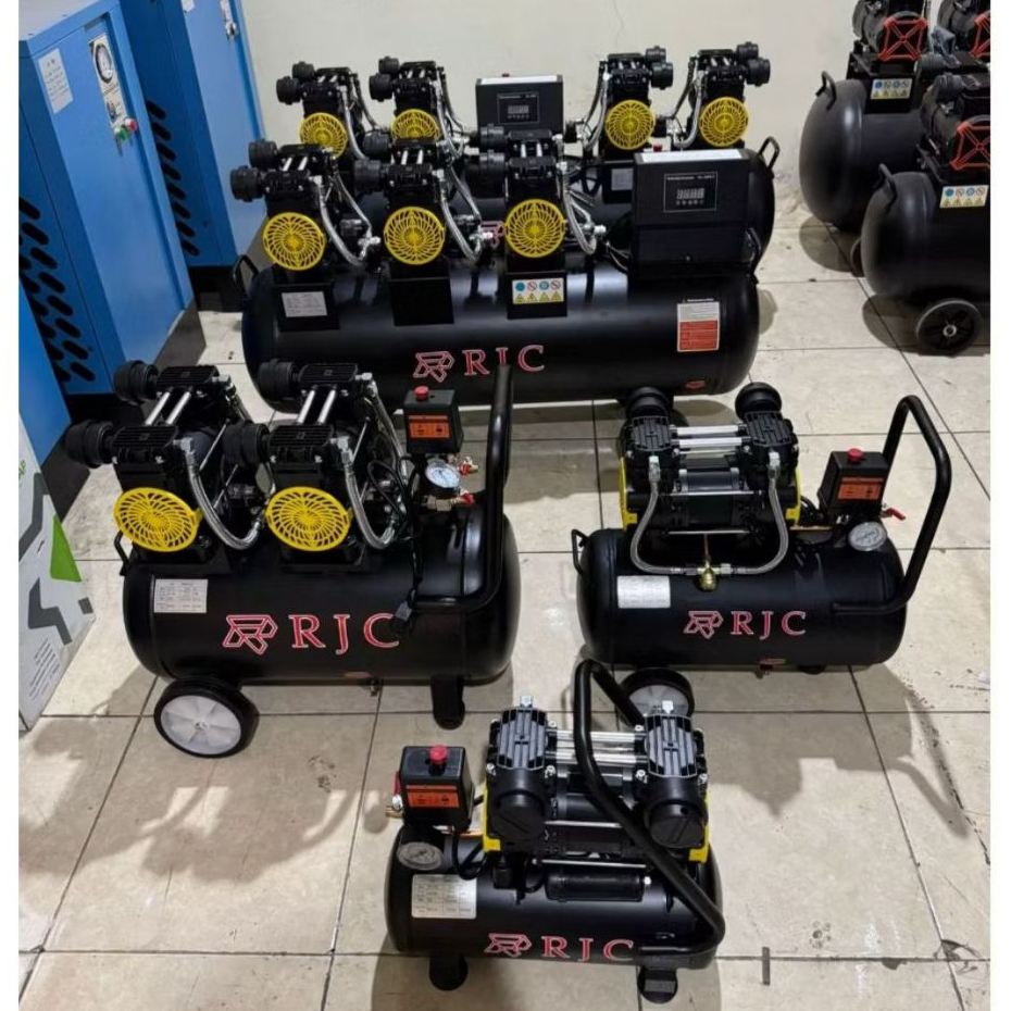 Kompresor Oilless 1hp 2hp 3hp 4hp RJC Silent Compressor Listrik 10 24 50 90 120 Liter RJC Kompresor 