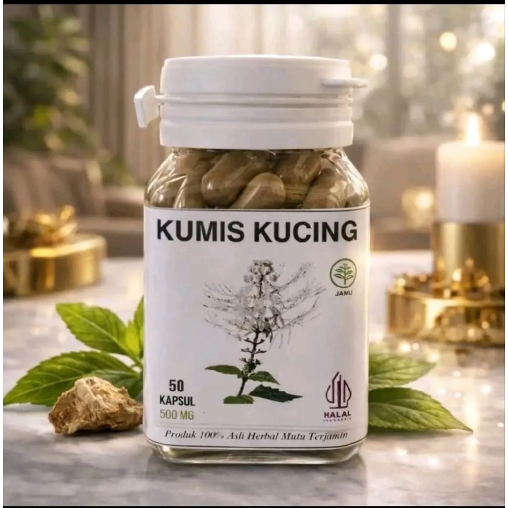 HERBALUV Kapsul Kumis Kucing Original ( Infeksi Saluran Kemih, Ginjal , Asam Urat)