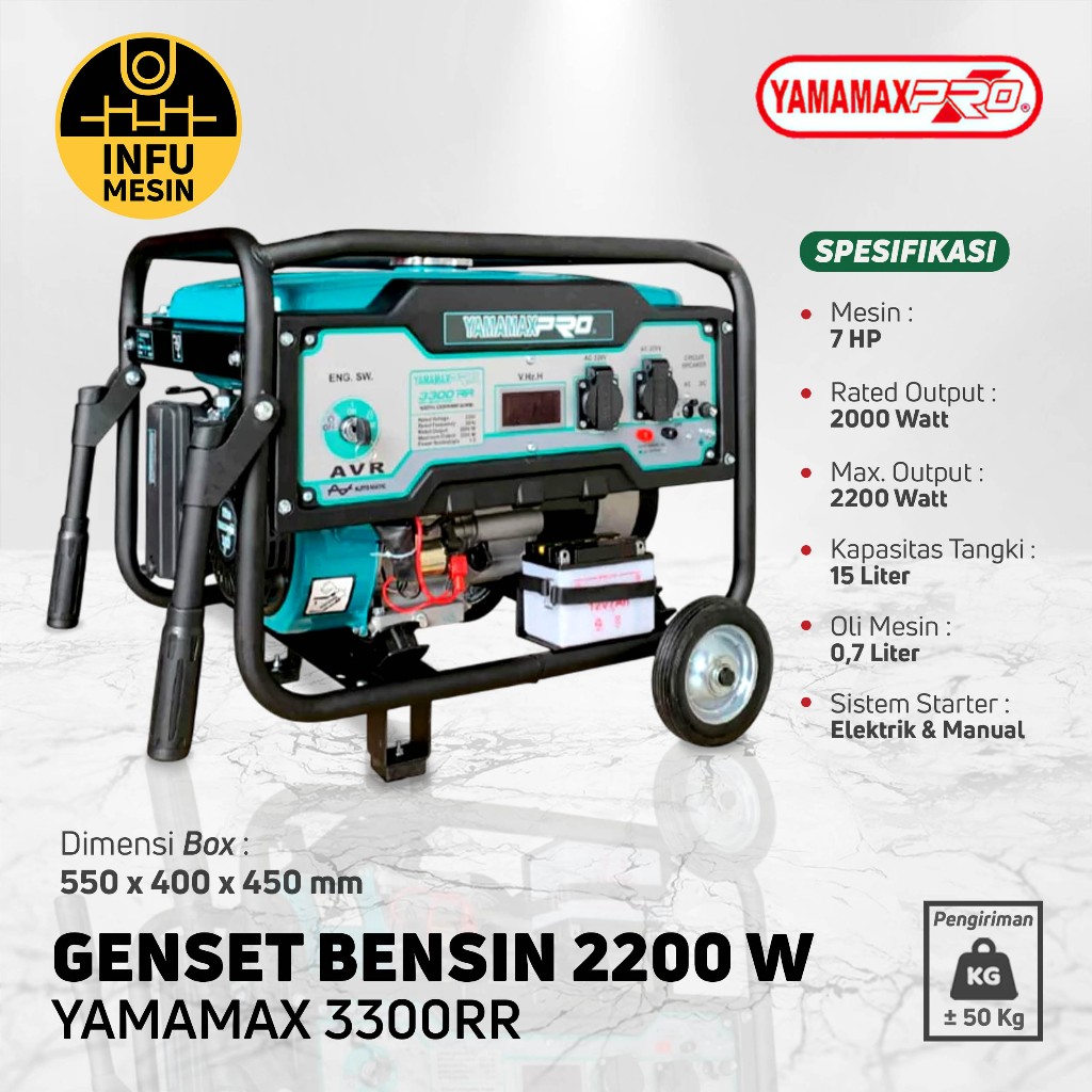 GENSET BENSIN YAMAMAX 3300 RR RUBICON 2200 WATT