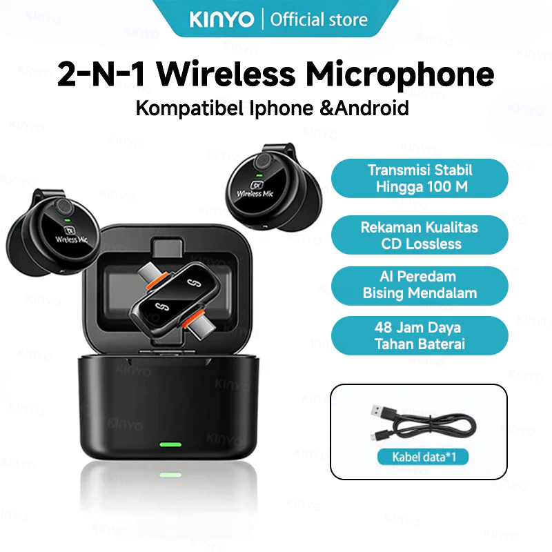 KINGLUCKY  Mic Wireless Clip on Dual Microphone Lavalier Double Mic | Mic Wireless Magnet