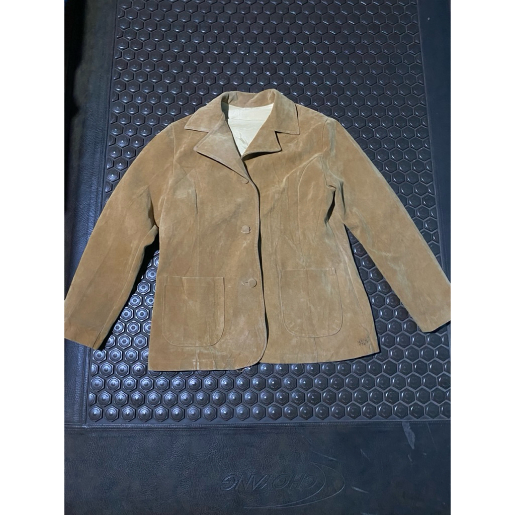 OUTER BLAZER LD KECIL SUEDE ZIO COKLAT MEWAH BRANDED
