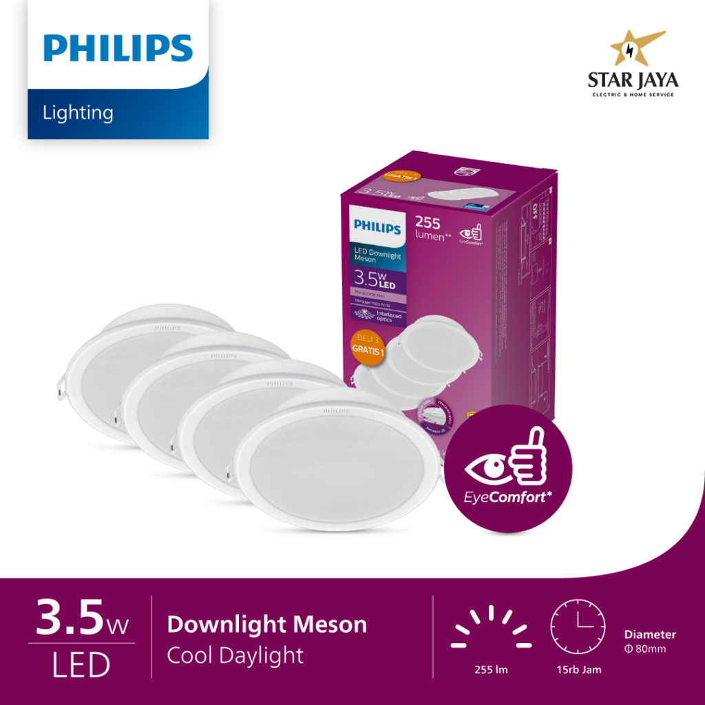 Downlight LED Philips Meson Paket 3.5 Watt