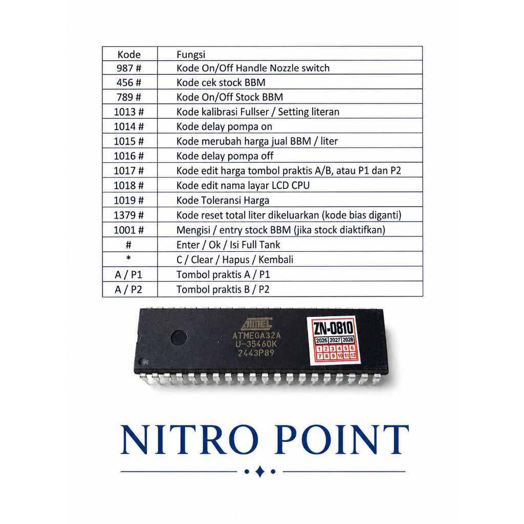 IC ATMEGA 32A IC POM MINI PERTAMINI DIGITAL IC SUDAH ISI PROGRAM