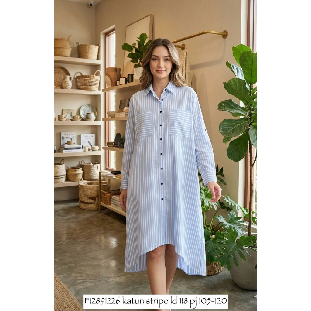 Baju Atasan Wanita Katun Linen LD 120 / Fashion Tunik Kemeja Polos Jumbo Terbaru Cewek