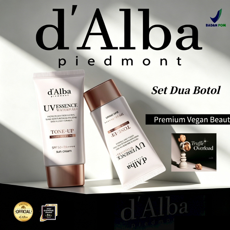 2 Pcs- d'Alba Waterfull Tone Up Sun Cream -50mL Double Bottle Set