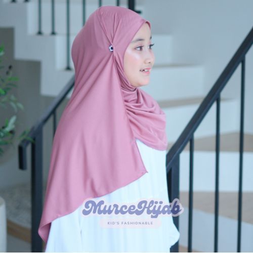 Jilbab Instan Pashmina Kancing Anak Remaja Umur 8-15 Tahun Spandek Jersey Adem Kerudung Anak