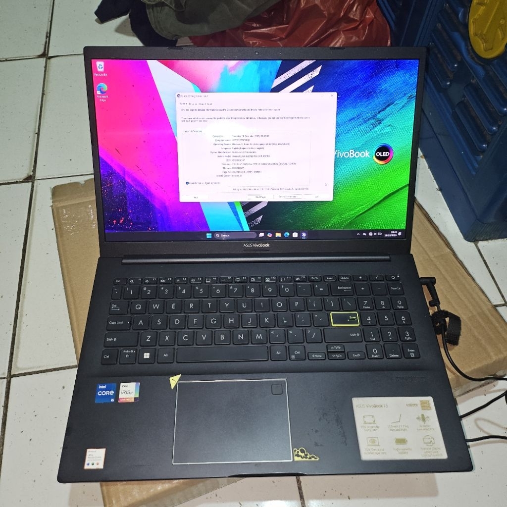 laptop asus x513ean core i5 gen 11 oled ram 8/512 murah jual cepat