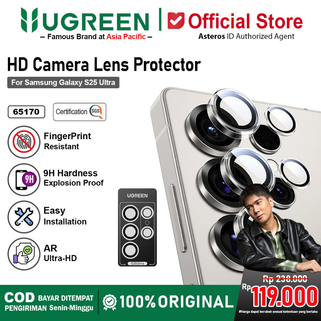 UGREEN Premium Tempered Glass Screen Protector Lens Camera Ultra HD For Samsung S25 Ultra