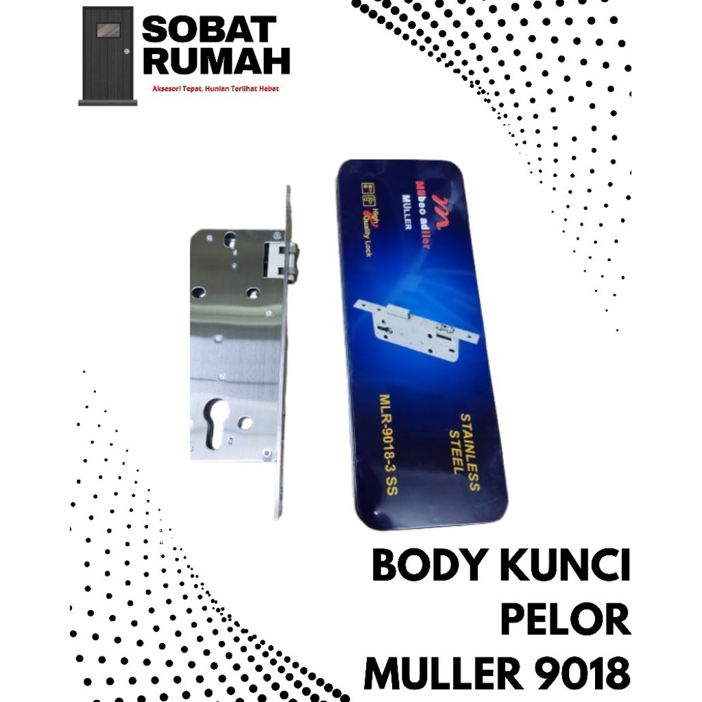 MULLER Body Kunci Pelor 9018SS Stainless Steel - Mortise Lock Case