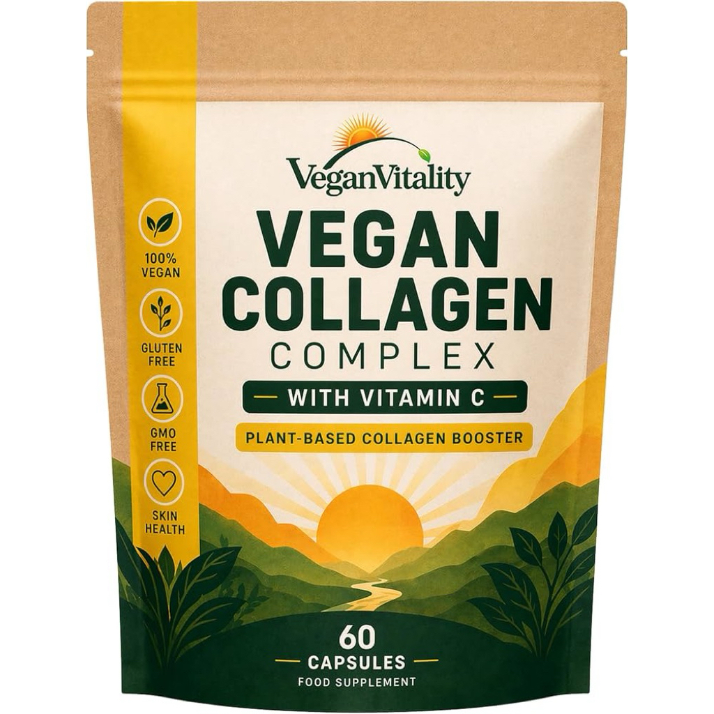 Vegan Collagen Supplements with Biotin for Hair, Skin, Nails & Joints - 2 Months Supply. Cruelty Fre