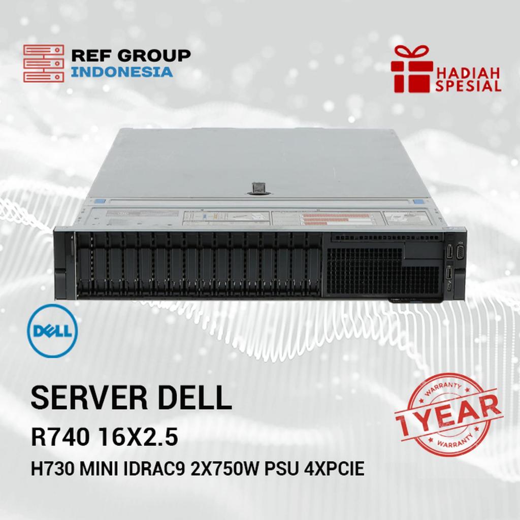 Server Dell PowerEdge R740 24xDDR4 H730 Mini iDRAC9 2x750W PSU 4xPCIe 3.0 Ethernet 4x1Gb/s 16x2.5" F