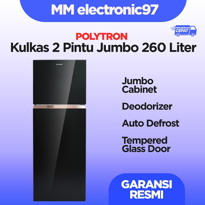 Kulkas Polytron 2 pintu PRW29MNX/MNR PRW-29MNX/MNR
