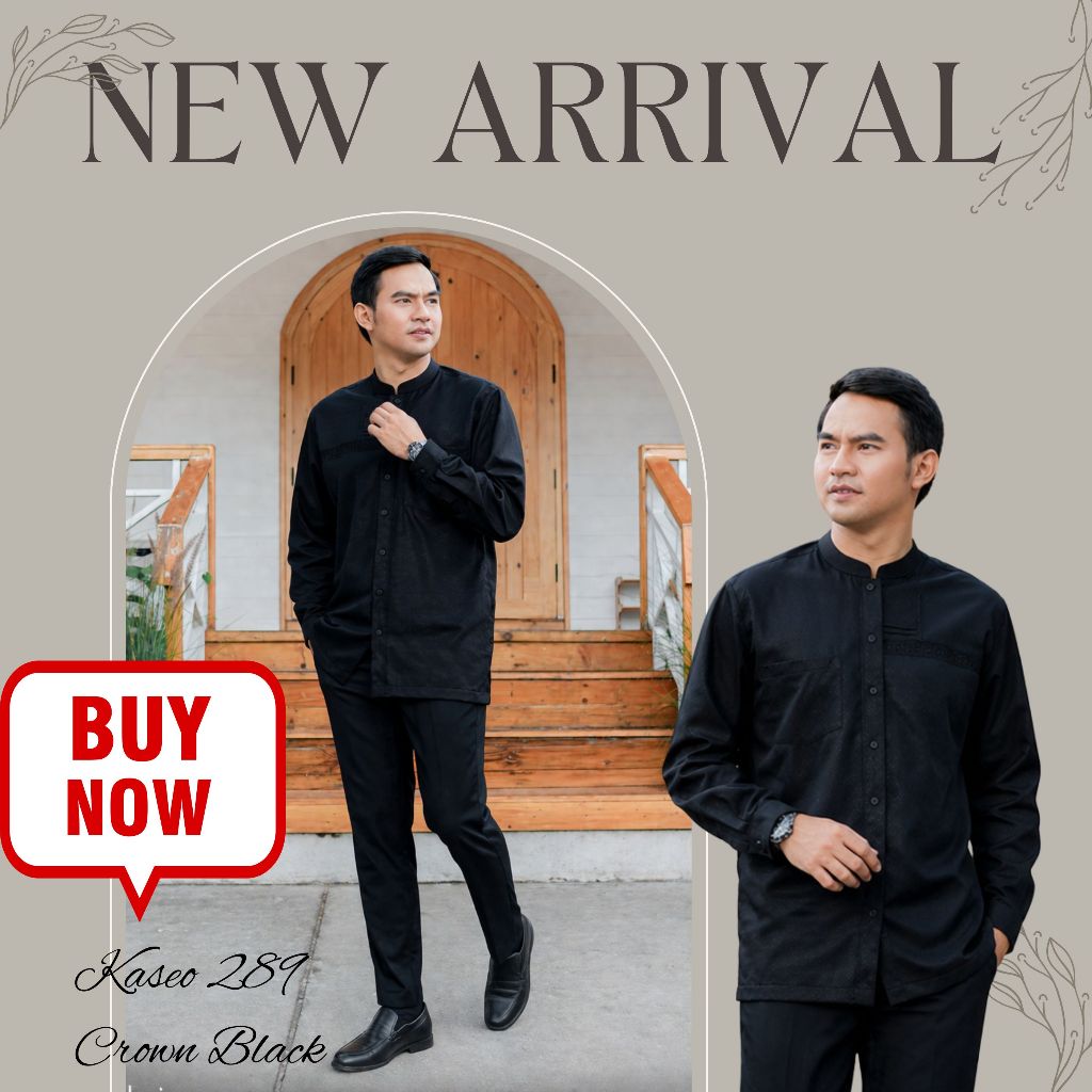 Atasan Hitam PRIA Koko Lengan Panjang SEPLY KASEO 289 CROWN BLACK