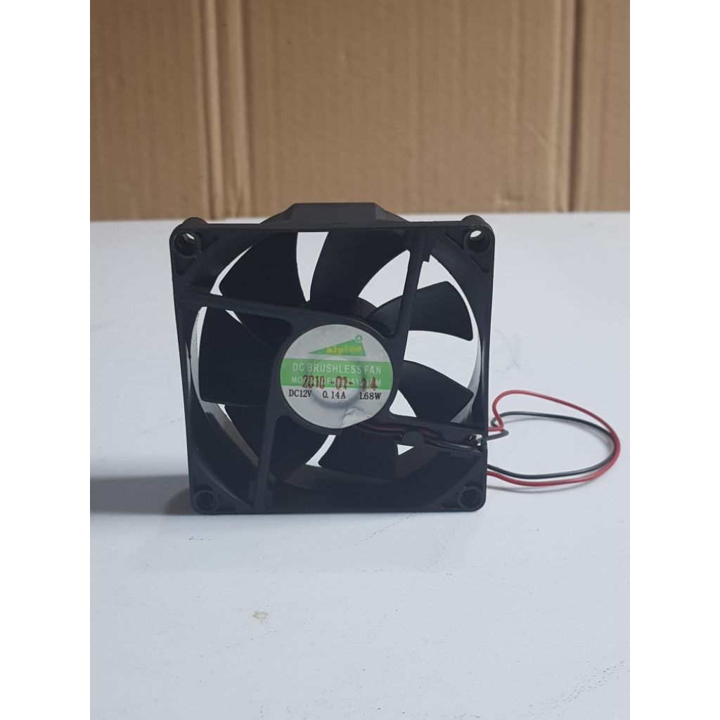 Fan kipas kotak bulat Alpine DC 12V-0,14A 8x8cm 2pin