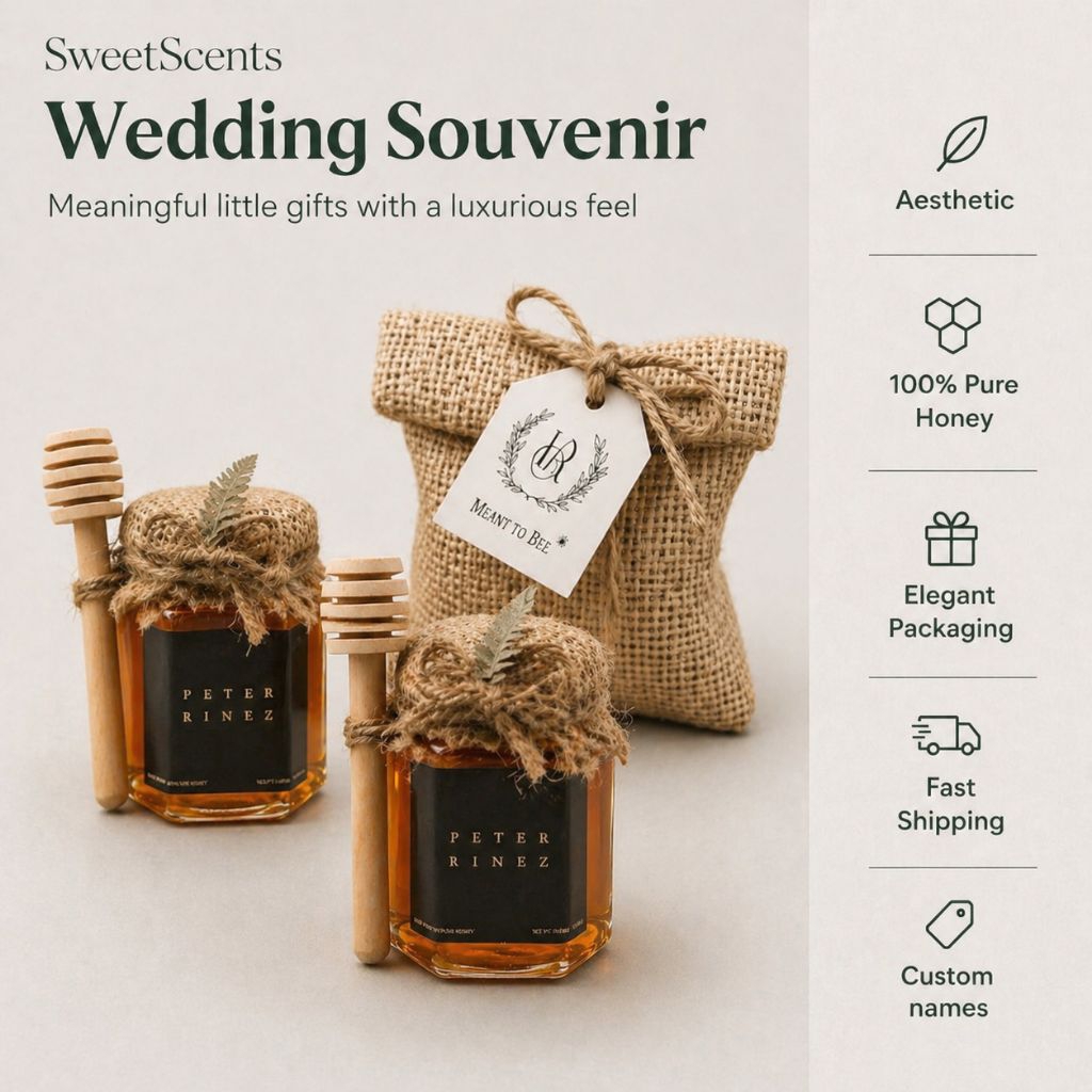 Souvenir Madu 100ml Pouch Goni Aesthetic – Hadiah Pernikahan, Tunangan & Acara Spesial Premium Custo