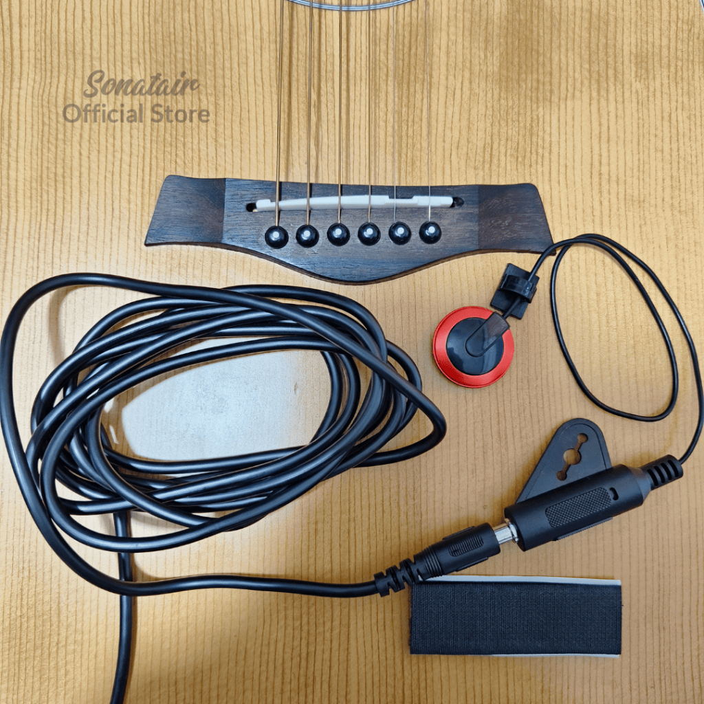 SONATAIR Spul Pickup Gitar Tempel SP01 Transducer Gitar Akustik Bass Violin Biola - Bundling