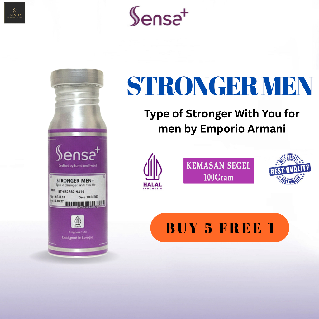 Bibit Parfum Sensa+ Murni Non Alkohol Varian Stronger Men Type of Stronger With You Original