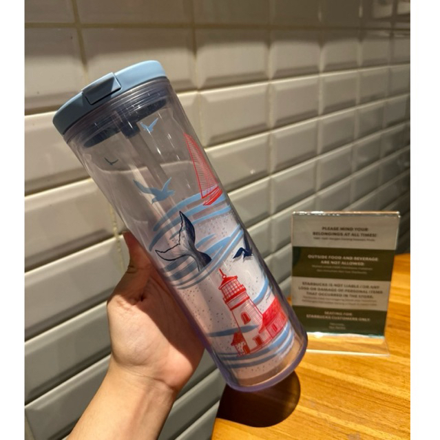 Preloved Tumbler Starbucks Sailing Ocean Arcylic Original Starbucks