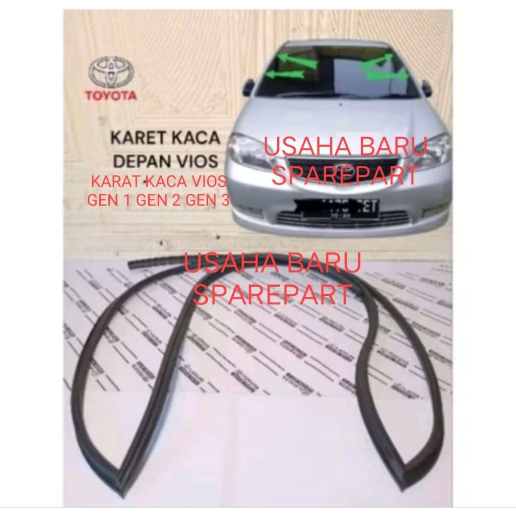 KARET KACA BESAR DEPAN TOYOTA VIOS GEN 1 GEN 2 GEN 3 ORIGINAL