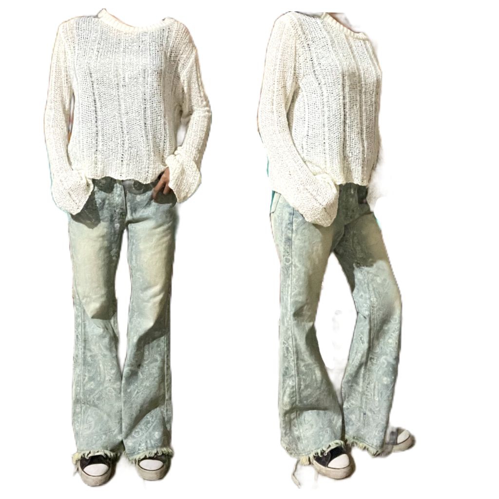 Develop Vintage Y2K Paisley Flare Jeans