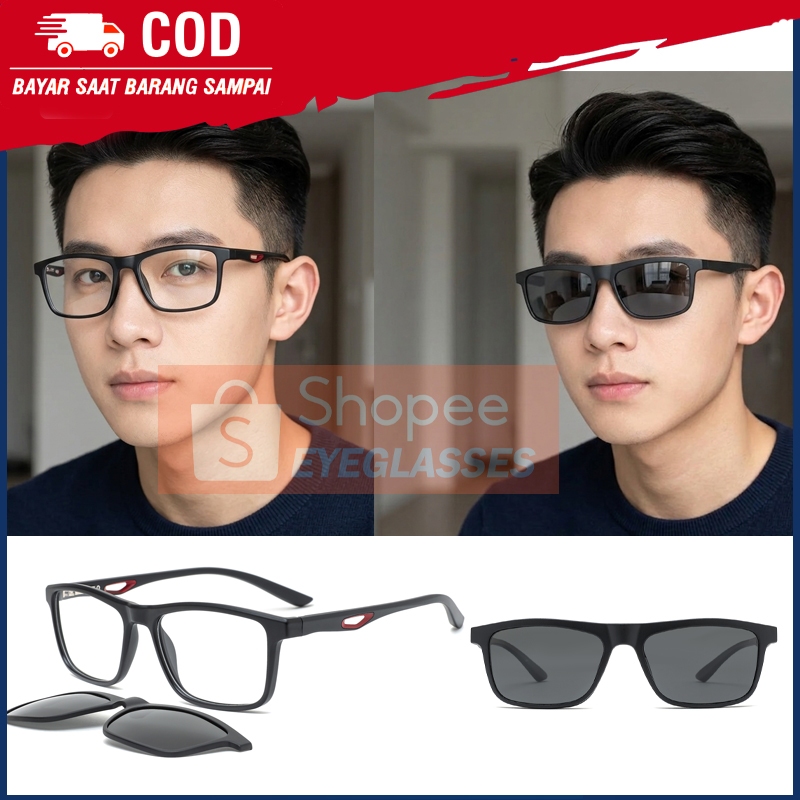 Kacamata CLIPON Sporty CLIP ON POLARIZED Pria Sport TJ2660 Minus Baca Antiradiasi POLARIS POLARIZED 