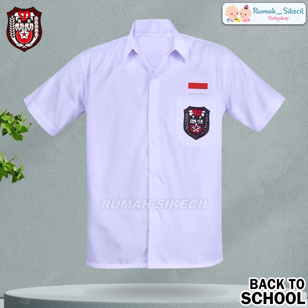 PROMO Baju Seragam Putih Anak SD Laki Perempuan Lengan Pendek Kemeja Putih Lengan Pendek Seragam Sek