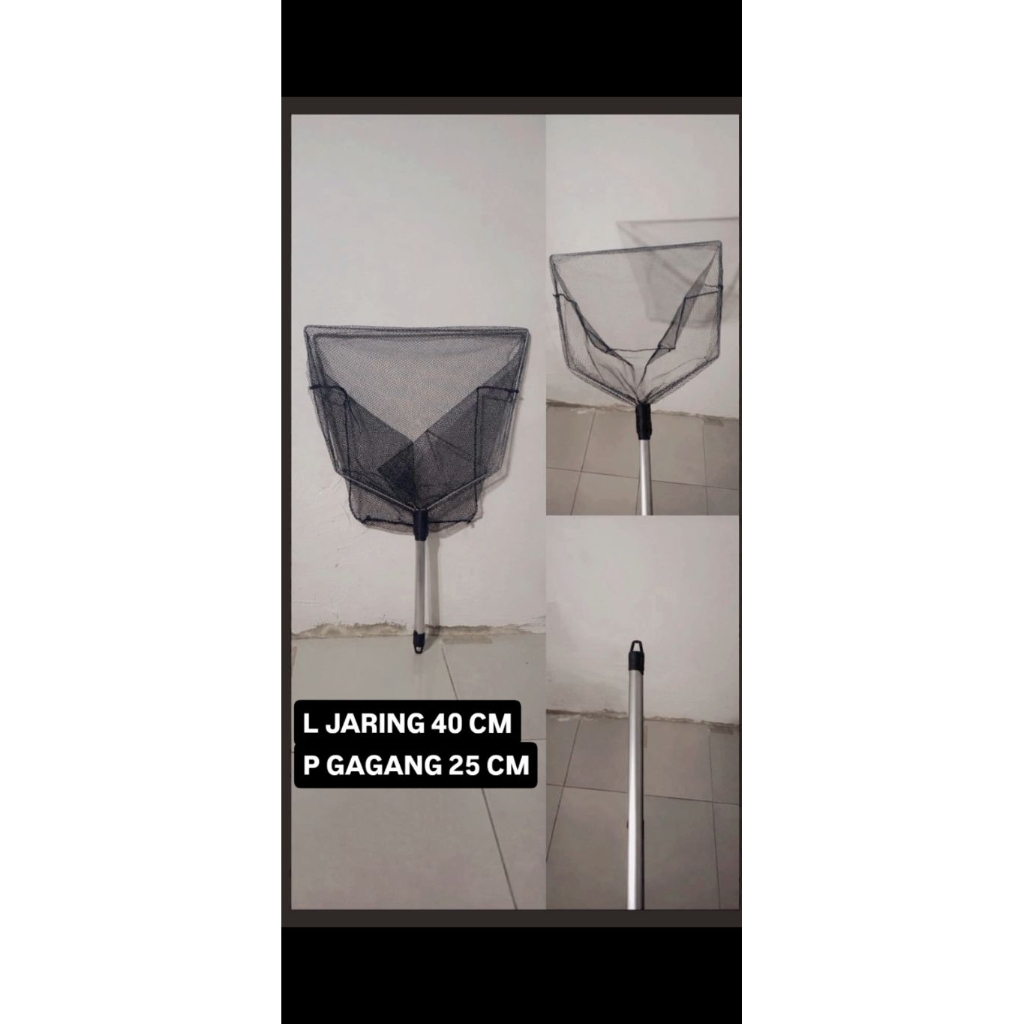 SEROKAN IKAN BESAR KUAT DIAMETER 40CM GAGANG ALUMUNIUM 25CM SEROKAN EJARING LAMIT IKAN KOI NILA LELE
