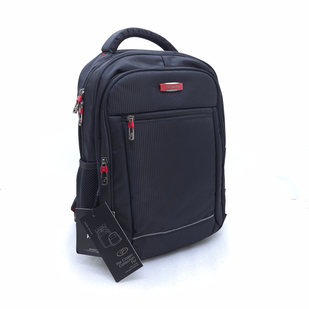 TAS PALO ALTO BAHAN KAIN KANVAS TEBAL 15 INCHI 3 RUANG MOTIF GARIS TULISAN ORIGINAL MURAH / TAS LAPT