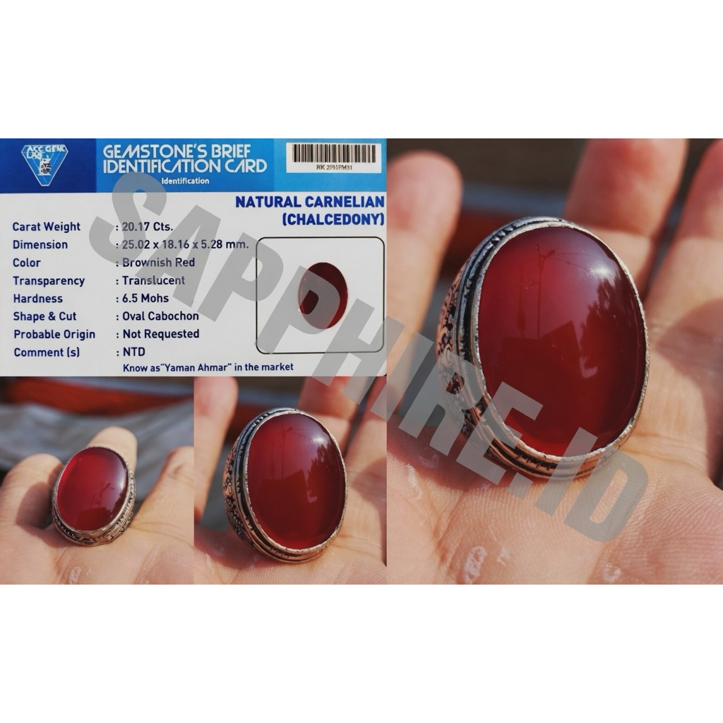 NATURAL BATU PERMATA CARNELIAN YAMAN AHMAR MERAH KRISTAL BIG SIZE NTD INCLUDE MEMO ACC GEMS LAB