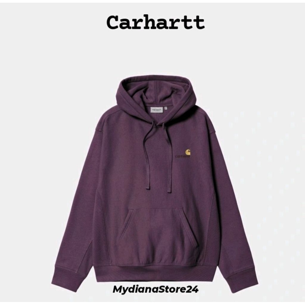 CARHARTT - CARHARTT WIP HOODED AMERICAN SCRIPT SWEATSHIRT - HUCKLEBERRY