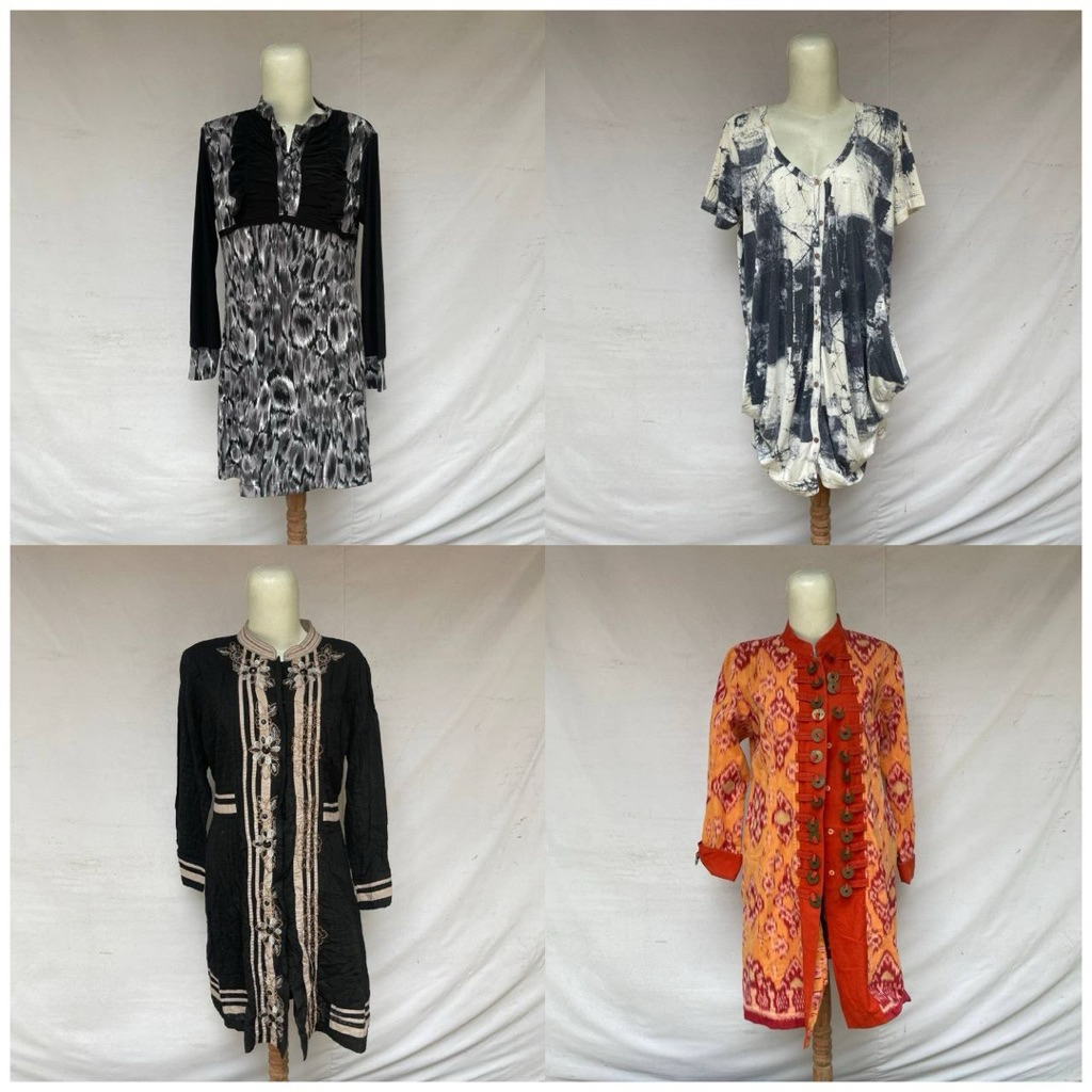 (Katalog 126) Atasan Wanita Tunik Motif Wanita Tunik Kotak Wanita Lengan Panjang Tunik Kotak Wanita 