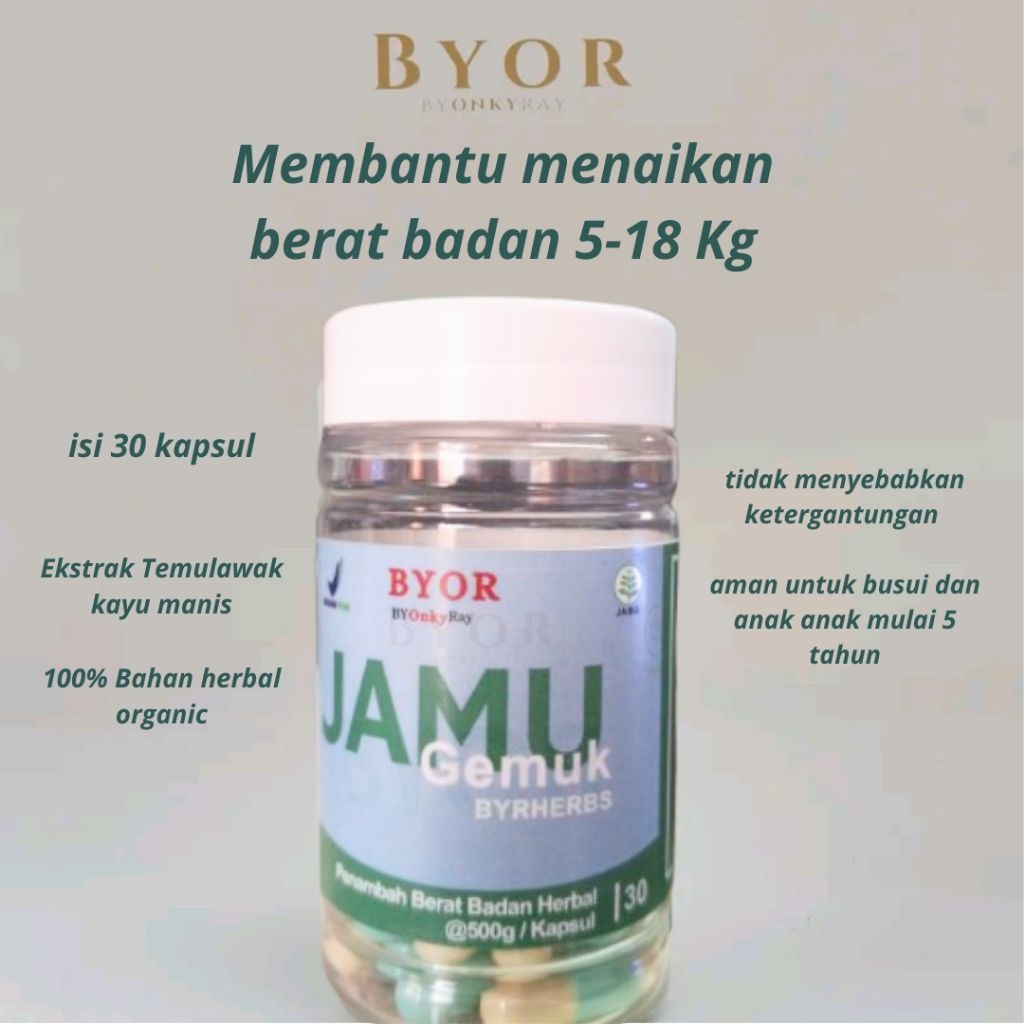Byor penggemuk badan isi 30 kapsul , BPOM halal