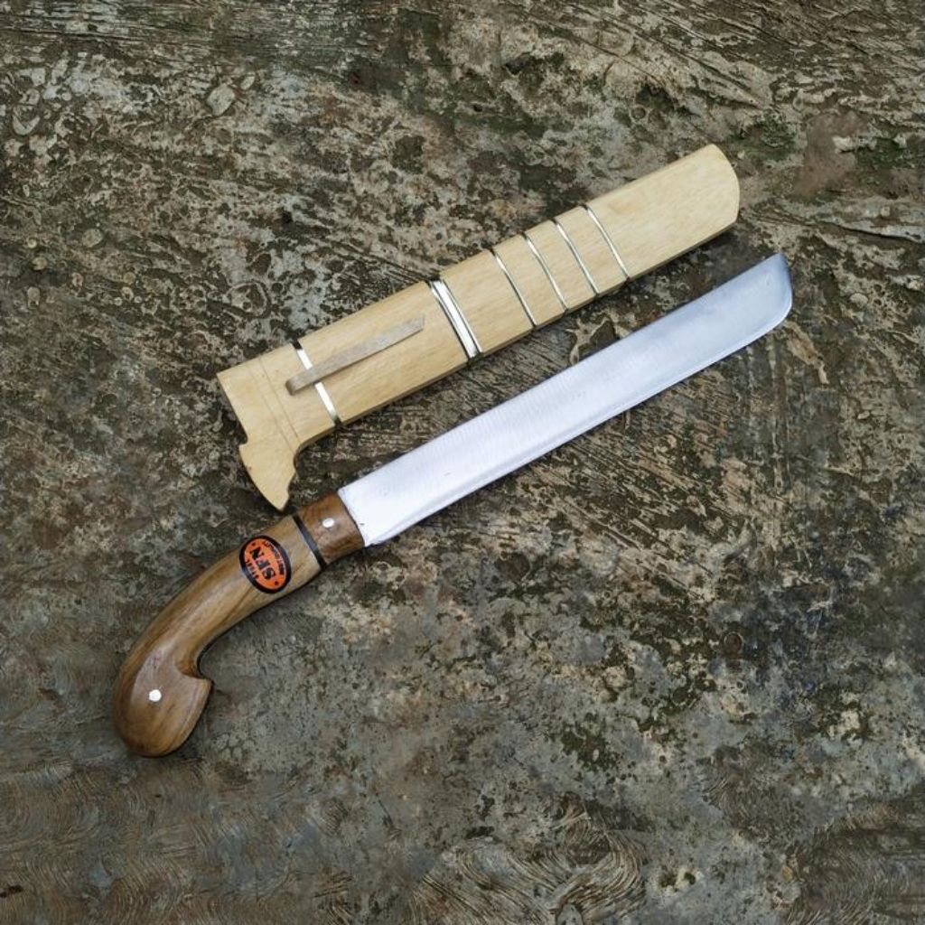 golok kebun baja full tang 24 cm