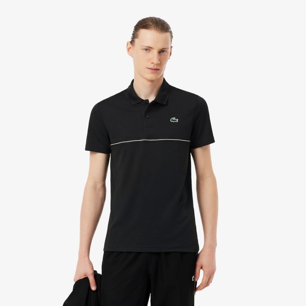 Lacoste Men's Ultra Dry Print Sport Polo Shirt Kaos Polo Tennis Pria
