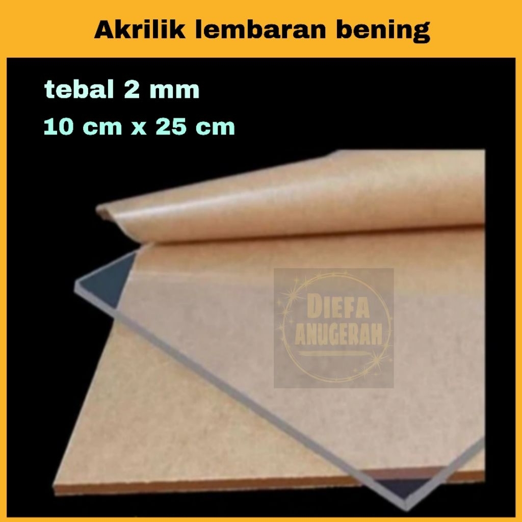 Acrylic/Akrilik bening 2 mm 10 x 25 Akrilik lembaran MIKA BENING
