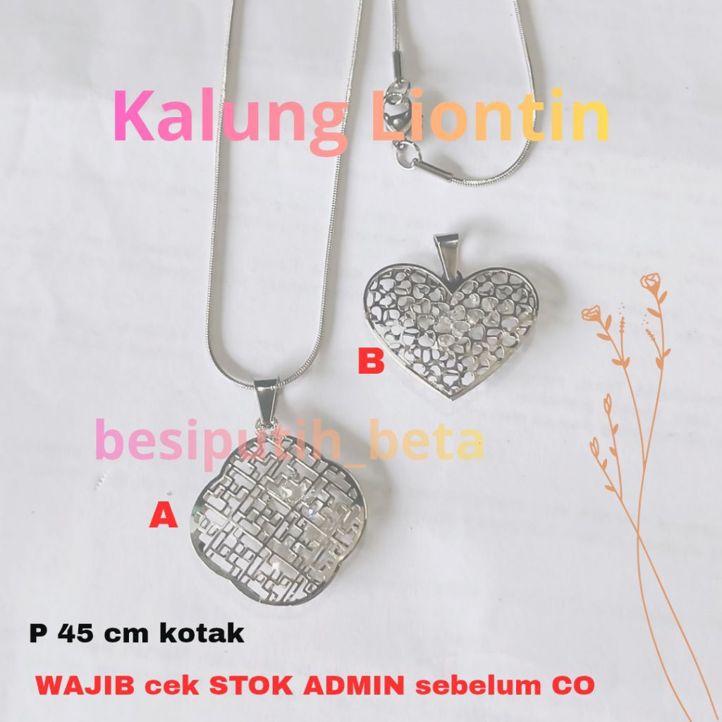 kalung liontin besi putih asli / besi putih ambon