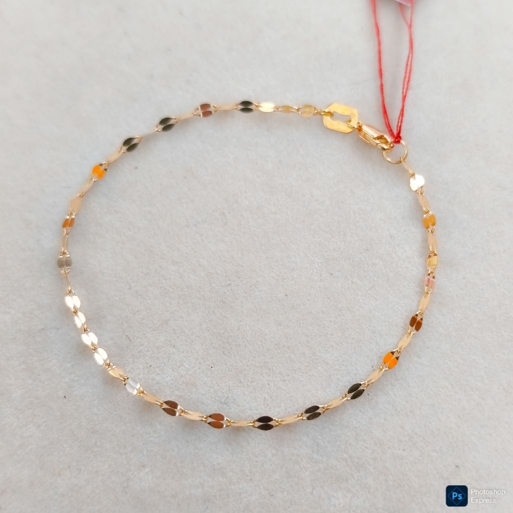 Gelang bonnet emas asli kadar 6k