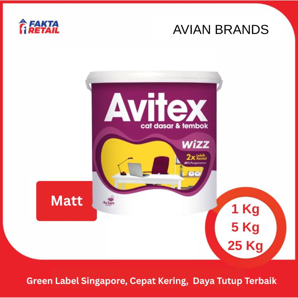 AVITEX WIZZ CAT DASAR TEMBOK Wall Sealer Mengurangi Resiko Mengapur & Alkali [Avian Brands] - 5KG & 