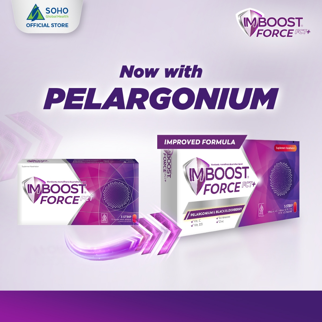 [ NEW IMPROVED FORMULA ] IMBOOST FORCE FCT+ Suplemen Daya Tahan Tubuh / Multivitamin Dus isi 3 Strip