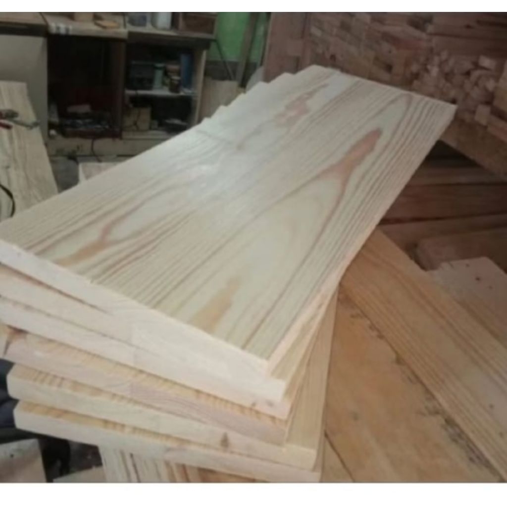 papan kayu jati Belanda 200 x 14 x 2 cm amplas halus