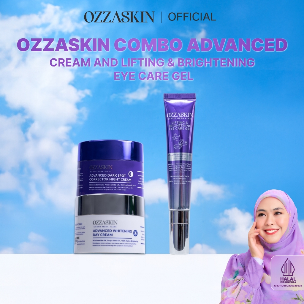 Ozzaskin Combo Advanced Cream & Lifting Brightening Eye Care Gel by Oki Setiana Dewi (1 Day Cream + 