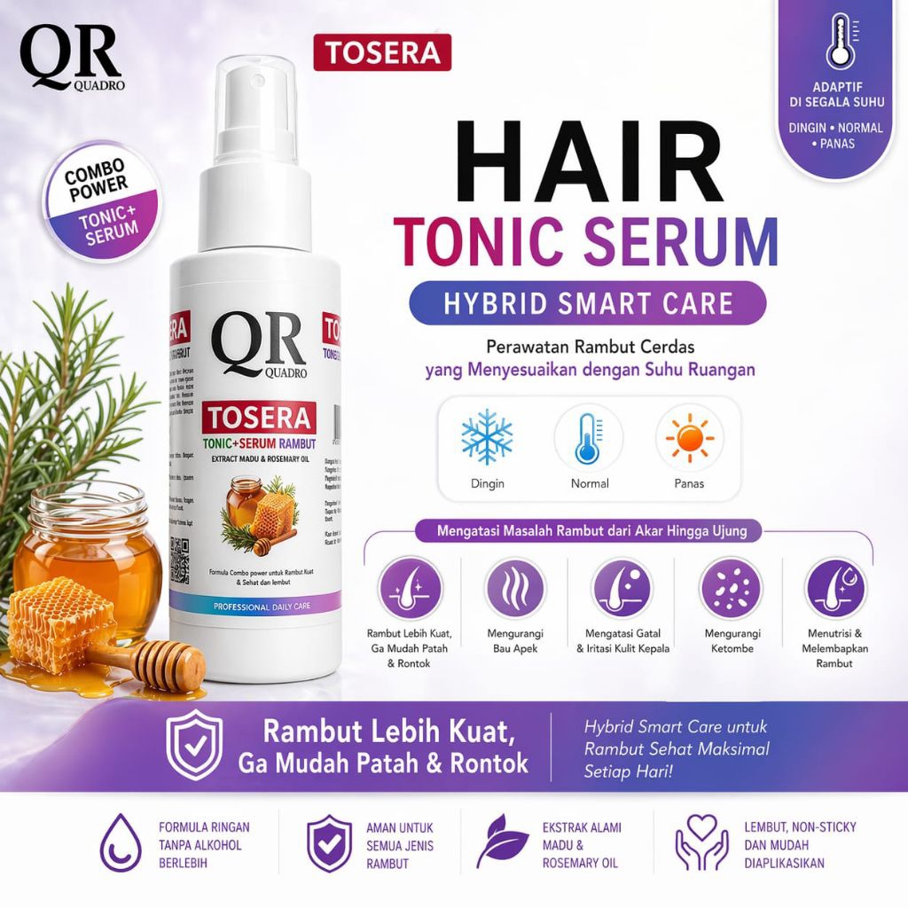 Quadro Hair Tonic Tonik Revitalizing and Regrowth Minyak Kemiri Penumbuh Penyubur Perawatan Penguat 