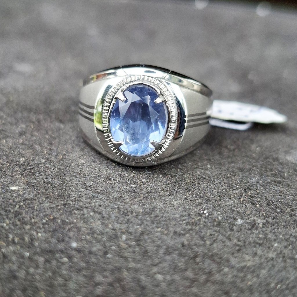 # CCF115 | Cincin Natural Color Change Fluorite Ring Monel Handmade Size 8,5