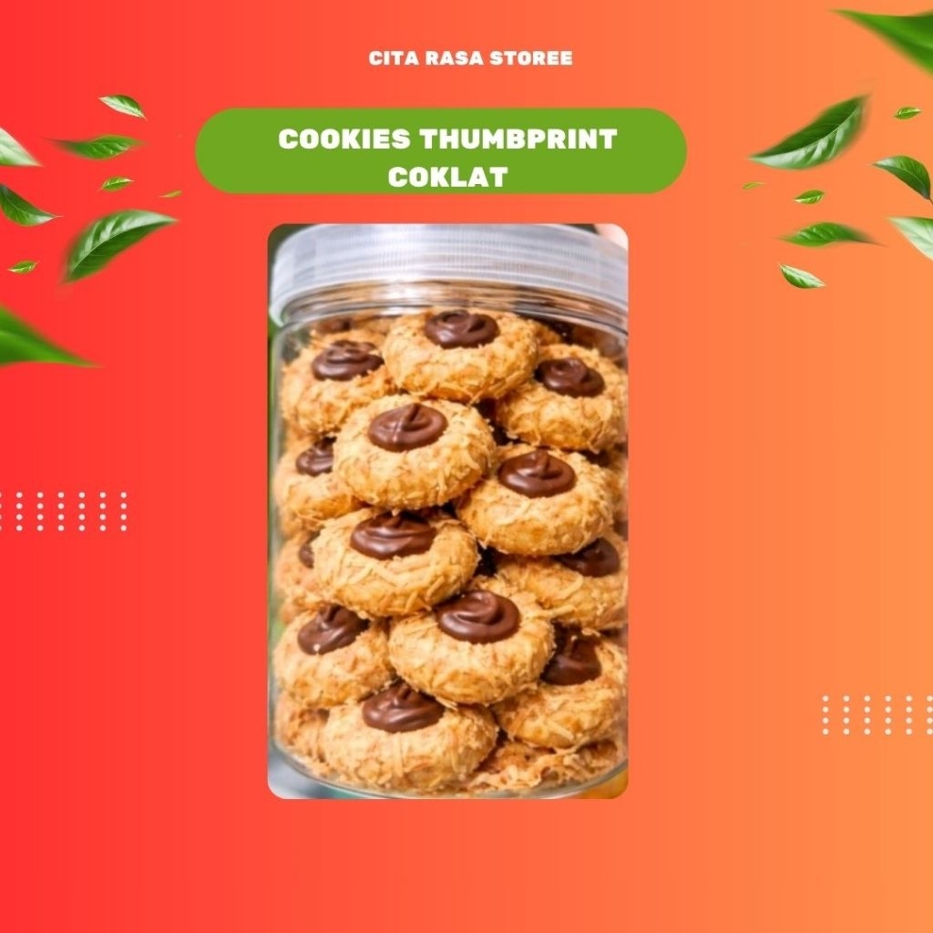 Kue Kering Cookies Thumbprint Coklat / Strawberry