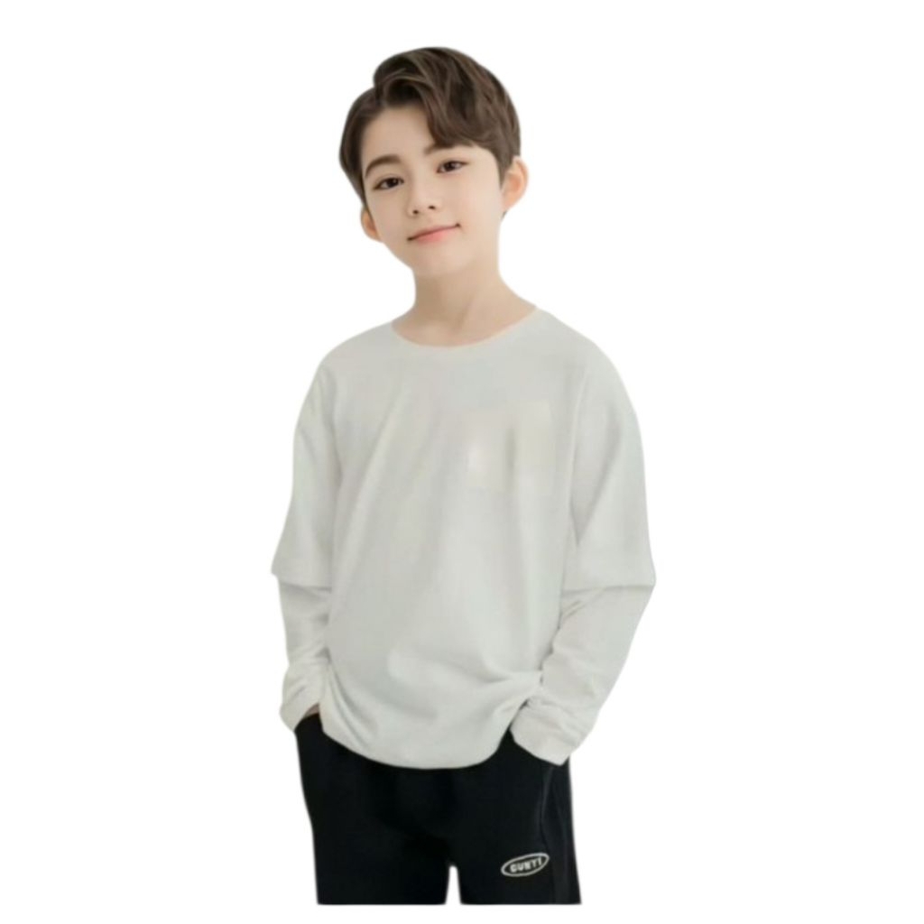 Baju Kaos Oblong Anak Laki-Laki Lengan Panjang||Manset Anak