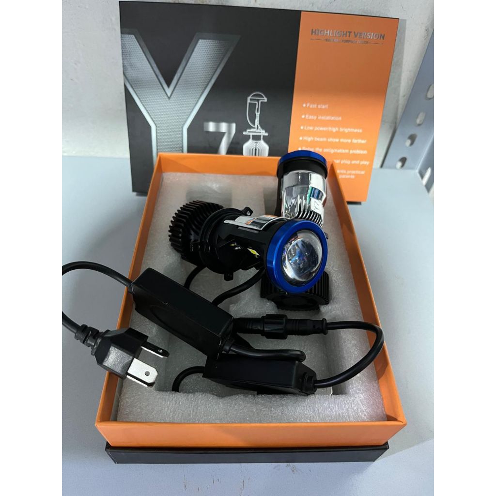 LAMPU LED MINI PROJECTOR PROJECTOR H4 Y7 SUPER BRIGHT MOBIL MOTOR